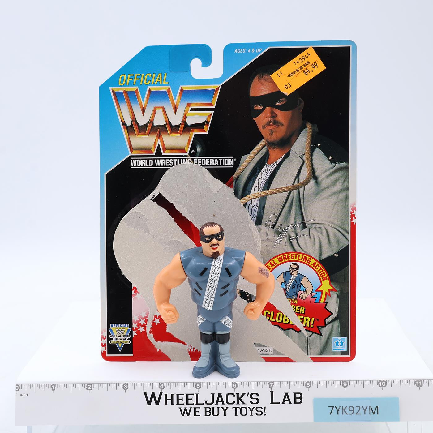 Repo Man W/CARDBACK 100% Complete 1992 WWF Wrestling Hasbro Vintage Figure