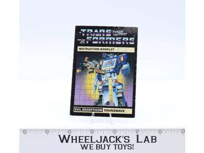 Soundwave Action Figure Instruction Manual Booklet 1984 Hasbro G1 Transformers