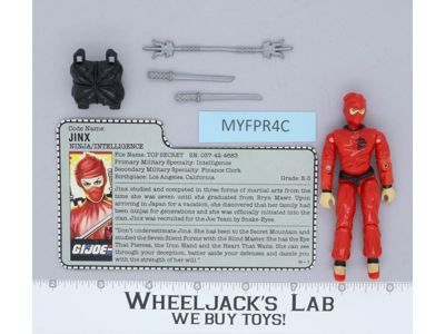 Jinx V1 100% Complete G.I. Joe 1987 Hasbro Vintage Action Figure