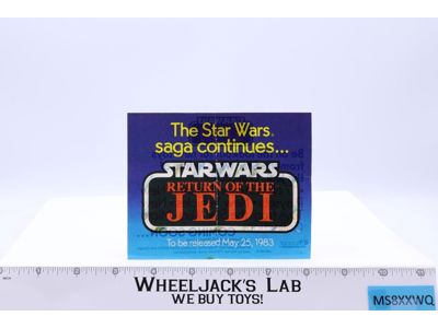 The Saga Continues Paper Insert ORIGINAL Star Wars  ROTJ 1982 Kenner
