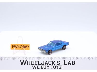 Custom Cougar Blue #2 Hot Wheels 1967 Redline Mattel Vintage RL Blue Interior