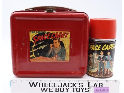 Tom Corbett Space Cadet RED Metal Lunch Box 1952 Aladdin Industries w/ THERMOS