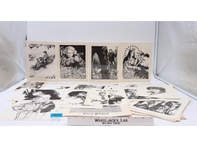 Starsky & Hutch LOT Artwork Drawings 1970's David Soul Paul Michael Glaser