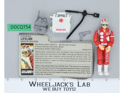 Lifeline V1 100% Complete 1986 G.I. Joe Hasbro Vintage Action Figure