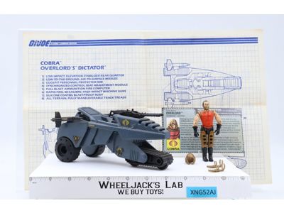Dictator W/Overlord 100% Complete GI Joe 1990 Hasbro Action Figure Vehicle