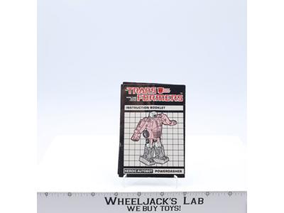 Powerdasher CAR Action Figure Instruction Manual Booklet 1985 G1 Transformers