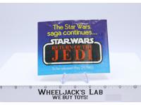 The Saga Continues Paper Insert ORIGINAL Star Wars ROTJ 1982 Kenner