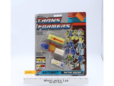 Metro Squad 100% Complete W/Cardback + BUBBLE Vintage 1990 G1 Transformers