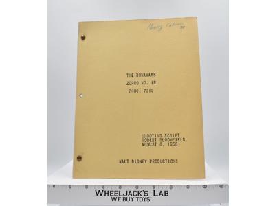 The Runaways Zorro No.19 Prod.7219 Henry Calvin's ORIGINAL FINAL SCRIPT 1958