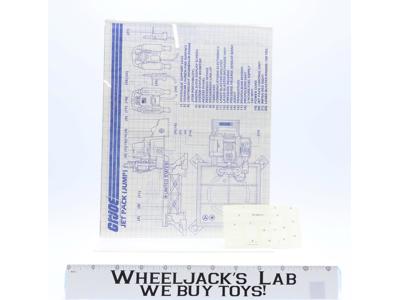 Jet Pack (Jump) 1986 ORIGINAL Instructions / Blueprints G.I. Joe Action Figure
