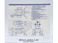Cobra Sentry and Missile System (SMS) ORIGINAL Instructions/Blueprints G.I. Joe