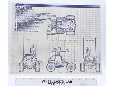 A.W.E. Striker 1985 ORIGINAL Instructions/ Blueprints G.I. Joe Hasbro Vehicle