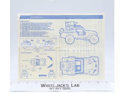 Tiger Sting 1988 ORIGINAL Instructions / Blueprints G.I. Joe Hasbro Vehicle