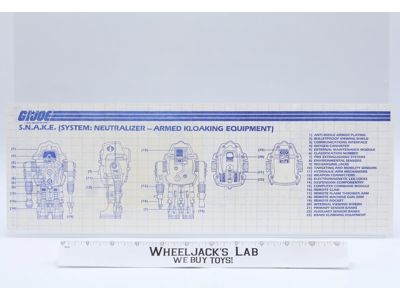 S.N.A.K.E. 1983 ORIGINAL Instructions Blueprints G.I. Joe Action Figure Vehicle