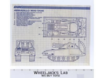 Armadillo Mini-Tank 1985 ORIGINAL Instructions/ Blueprints G.I. Joe Hasbro