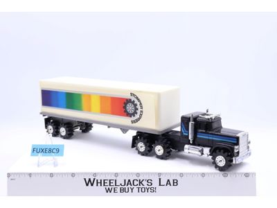 Stomper Mack Semi Truck & Trailer 1980's Schaper Black Vintage *WORKS* w/ Lights