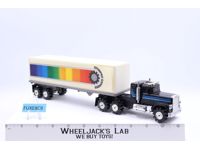 Stomper Mack Semi Truck & Trailer 1980's Schaper Black Vintage *WORKS* w/ Lights