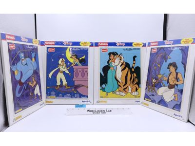 Lot of 4 Aladdin Woodboard Puzzles Disney 1994 Playskool Vintage NEW SEALED