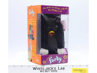 Black Furby White Feet Pink Ears Blue Eyes 1998 Tiger Hasbro NEW MIB