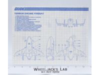 Terror Drome Firebat 1986 Original Instructions / Blueprints G.I. Joe Vehicle
