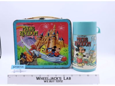 Walt Disney Magic Kingdom Metal Lunchbox W/Thermos Aladdin 1979 Vintage