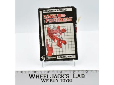 Scattershot Action Figure Instruction Manual Booklet 1987 Hasbro G1 Transformers