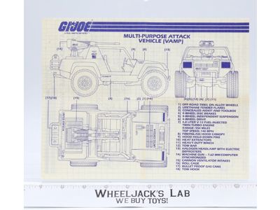 Multi-Purpose Attack Vehicle VAMP 1982 ORIGINAL Instructions Blueprints G.I. Joe