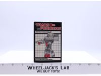 Skids Instructions Manual Booklet 1985 Hasbro G1 Transformers Vintage Figure