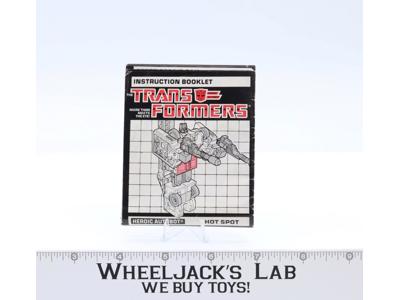 Hot Spot Action Figure Vintage Instruction Manual 1986 Hasbro G1 Transformers