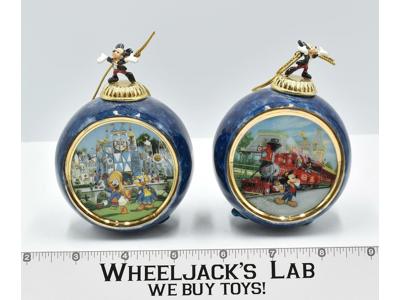 Railroad & It's a Small World Mickey Mouse Ornaments 1997 Bradford Exchange