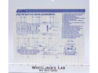 Polar Battle Bear (Skimobile) 1983 ORIGINAL Instructions/ Blueprints G.I. Joe
