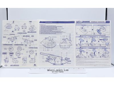 Thunderclap 1989 ORIGINAL Instructions / Blueprints G.I. Joe Hasbro Vehicle