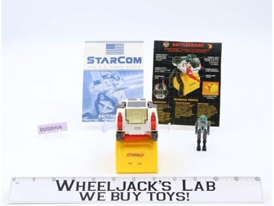Battlecrane W/ Bob Anders Complete Starcom 1986 Coleco Action Figure Vehicle