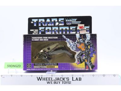 Kickback 100% Complete W/BOX & INSERT MIB 1985 Vintage G1 Transformers