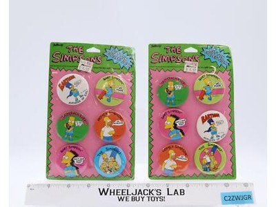 Button Collection X2 The Simpsons 1990 NEW UNUSED