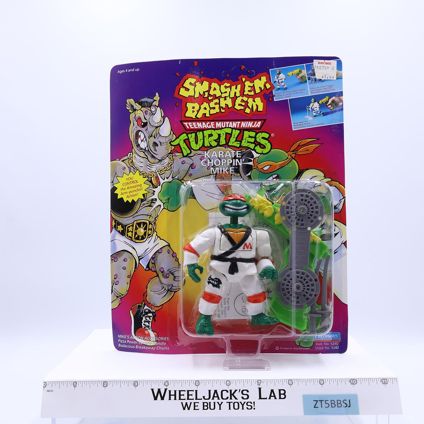 Karate Choppin' Mike Teenage Mutant Ninja Turtles TMNT 1992 MOSC UNPUNCHED New