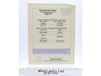 WWF Lineup Sheet Tampa 8/16/87 1987 Honky Tonk Man Jake The Snake Wrestling