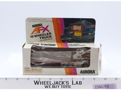 AFX Aurora 18 Wheeler Peterbilt w/ Truck Team Trailer Vintage #1157 New NIB