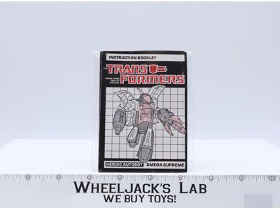 Omega Supreme Action Figure Instruction Manual 1985 Hasbro G1 Transformers