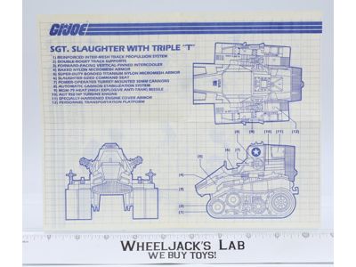 SGT. Slaughter with Triple "T" 1986 ORIGINAL Instructions / Blueprints G.I. Joe