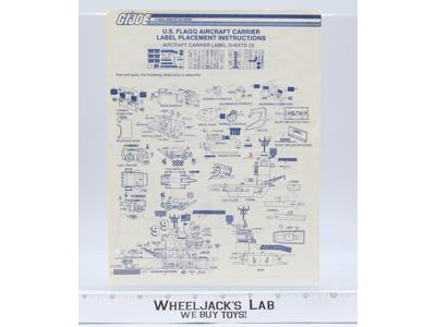 US Flagg Aircraft Carrier Label Placement 1985 Instructions / Blueprints GI Joe