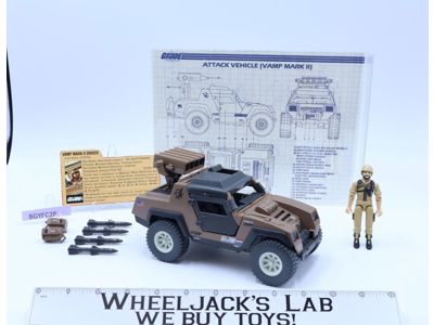 Vamp Mark II Attack Jeep W/ Clutch 100% Complete GI Joe 1984 Hasbro Vehicle