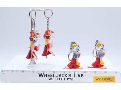 Lot of 4 Who Framed Roger Rabbit 1987 Amblin 3" PVC Figure Keychains