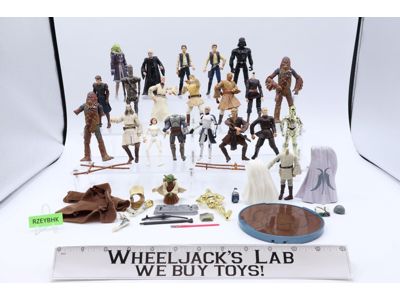 Lot of 23 Modern Star Wars 1990-2000s Hasbro Action Figures + Accessories