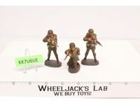 WWII German Soldiers (3) 3" Elastolin Vintage w/ Weapons Firing Crouching