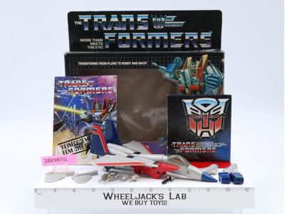 Starscream WITH BOX 100% Complete 1984 G1 Transformers Hasbro Action Figure