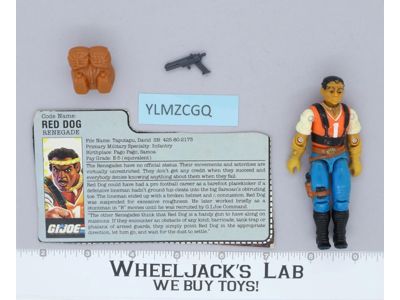 Red Dog V1 100% Complete G.I. Joe 1987 Hasbro Vintage Action Figure