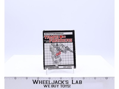Hot Spot Action Figure Vintage Instruction Manual 1986 Hasbro G1 Transformers