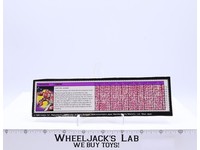 Rampage Action Figure Tech Spec 1986 Vintage Hasbro G1 Transformers