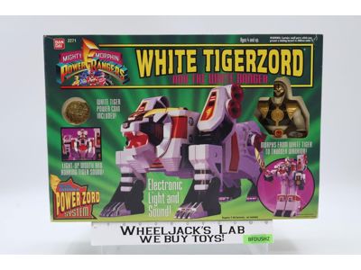 White Tigerzord W/Ranger 100% Complete Power Rangers 1994 Bandai Action Figure